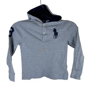 Polo Ralph Lauren Big Pony Hoodie Shirt Boys Small Classic Preppy Casual Neutral